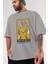 Jeff Bezos Saitama Ön Baskılı Gri Oversize T-Shirt Unisex Erkek Kadın Bisiklet Yaka 3