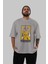 Jeff Bezos Saitama Ön Baskılı Gri Oversize T-Shirt Unisex Erkek Kadın Bisiklet Yaka 5
