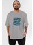 Never Doubt Yourself Ön Baskılı Gri Oversize T-Shirt Unisex Erkek Kadın Bisiklet Yaka 1