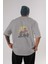Dark Gamers Arka Baskılı Gri Oversize T-Shirt Unisex Erkek Kadın Bisiklet Yaka 1