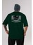 Nobody Is In Control Arka Baskılı Zümrüt Yeşili Oversize T-Shirt Unisex Erkek Kadın Bisiklet Yaka 1