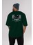 Nobody Is In Control Arka Baskılı Zümrüt Yeşili Oversize T-Shirt Unisex Erkek Kadın Bisiklet Yaka 5