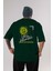 Stay Humble Arka Baskılı Zümrüt Yeşili Oversize T-Shirt Erkek Kadın Bisiklet Yaka 1