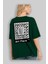 Reality Arka Baskılı Zümrüt Yeşili Oversize T-Shirt Erkek Kadın Bisiklet Yaka 4
