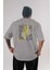 Explore Summer Arka Baskılı Gri Oversize T-Shirt Unisex Erkek Kadın Bisiklet Yaka 1