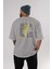 Explore Summer Arka Baskılı Gri Oversize T-Shirt Unisex Erkek Kadın Bisiklet Yaka 4
