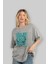 Positive Mind Ön Baskılı Gri Oversize T-Shirt Unisex Erkek Kadın Bisiklet Yaka 4