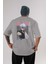 Gintoki Sakata Gıntama 2 Anime Arka Baskılı Gri Oversize T-Shirt %100 Pamuk Erkek Kadın 1
