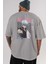 Gintoki Sakata Gıntama 2 Anime Arka Baskılı Gri Oversize T-Shirt %100 Pamuk Erkek Kadın 5