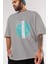 Balance 2 Yazılı Ön Baskılı Gri Oversize T-Shirt Unisex Erkek Kadın Bisiklet Yaka 3