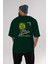 Stay Humble Arka Baskılı Zümrüt Yeşili Oversize T-Shirt Erkek Kadın Bisiklet Yaka 5