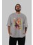 Kyojuro Rengoku Anime Ön Baskılı Gri Oversize T-Shirt %100 Pamuk Erkek Kadın 5