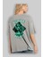 Criminal Damage Arka Baskılı Gri Oversize T-Shirt Unisex Erkek Kadın Bisiklet Yaka 3