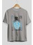 Japan Mythology Ön Baskılı Gri Oversize T-Shirt Unisex Erkek Kadın Bisiklet Yaka 2