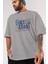 Gold Coast Ön Baskılı Gri Oversize T-Shirt Unisex Erkek Kadın Bisiklet Yaka 3