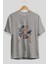 Emperor Ön Baskılı Gri Oversize T-Shirt Unisex Erkek Kadın Bisiklet Yaka 2