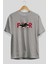 Faith Over Fear Ön Baskılı Gri Oversize T-Shirt Unisex Erkek Kadın Bisiklet Yaka 2