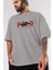 Faith Over Fear Ön Baskılı Gri Oversize T-Shirt Unisex Erkek Kadın Bisiklet Yaka 3