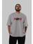 Faith Over Fear Ön Baskılı Gri Oversize T-Shirt Unisex Erkek Kadın Bisiklet Yaka 5