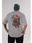 Trıbal (2) Anime Arka Baskılı Gri Oversize T-Shirt %100 Pamuk Erkek Kadın 1