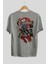 Trıbal (2) Anime Arka Baskılı Gri Oversize T-Shirt %100 Pamuk Erkek Kadın 2