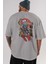 Trıbal (2) Anime Arka Baskılı Gri Oversize T-Shirt %100 Pamuk Erkek Kadın 5