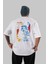 Star Wars Arka Baskılı Beyaz Oversize T-Shirt Bisiklet Yaka Pamuk Erkek Kadın 1