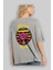 Cat Retro Vibes Arka Baskılı Gri Oversize T-Shirt Unisex Erkek Kadın Bisiklet Yaka 3