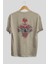 Spiderman (9) Arka Baskılı Bej Oversize T-Shirt Bisiklet Yaka Pamuk Erkek Kadın 2