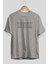 Brooklyn Ön Baskılı Gri Oversize T-Shirt Unisex Erkek Kadın Bisiklet Yaka 2