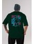 Trust The Bear Arka Baskılı Zümrüt Yeşili Oversize T-Shirt Erkek Kadın Bisiklet Yaka 1
