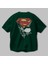 Superman Arka Baskılı Zümrüt Yeşili Oversize T-Shirt Bisiklet Yaka Erkek Kadın 3