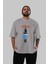 Official Loser Ön Baskılı Gri Oversize T-Shirt Unisex Erkek Kadın Bisiklet Yaka 5