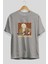 Kurt Einstein Ön Baskılı Gri Oversize T-Shirt Unisex Erkek Kadın Bisiklet Yaka 2