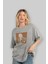 Kurt Einstein Ön Baskılı Gri Oversize T-Shirt Unisex Erkek Kadın Bisiklet Yaka 4