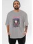 Rikka Takanashi 9 Anime Ön Baskılı Gri Oversize T-Shirt %100 Pamuk Erkek Kadın 1