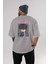 Toushirou Hijikata 2 Anime Arka Baskılı Gri Oversize T-Shirt %100 Pamuk Erkek Kadın 4