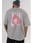 Anya Spyx Famıly Anime Arka Baskılı Gri Oversize T-Shirt %100 Pamuk Erkek Kadın 5