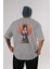 Kaguya Shinomiya 5 Anime Arka Baskılı Gri Oversize T-Shirt %100 Pamuk Erkek Kadın 1