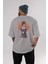 Kaguya Shinomiya 5 Anime Arka Baskılı Gri Oversize T-Shirt %100 Pamuk Erkek Kadın 4