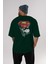 Superman Arka Baskılı Zümrüt Yeşili Oversize T-Shirt Bisiklet Yaka Erkek Kadın 5