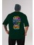 Karma Savage Arka Baskılı Zümrüt Yeşili Oversize T-Shirt Unisex Erkek Kadın Bisiklet Yaka 1