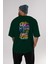 Karma Savage Arka Baskılı Zümrüt Yeşili Oversize T-Shirt Unisex Erkek Kadın Bisiklet Yaka 5