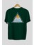 Summer Sunset Paradise Arka Baskılı Zümrüt Yeşili Oversize T-Shirt Erkek Kadın Bisiklet Yaka 2