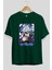 Satoru Gojo 3 Anime Ön Baskılı Zümrüt Yeşili Oversize T-Shirt Erkek Kadın 2