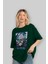 Satoru Gojo 3 Anime Ön Baskılı Zümrüt Yeşili Oversize T-Shirt Erkek Kadın 4