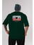 Decadent Arka Baskılı Zümrüt Yeşili Oversize T-Shirt Unisex Erkek Kadın Bisiklet Yaka 1