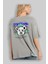 Teddy Bear Dont Panic Arka Baskılı Gri Oversize T-Shirt Unisex Erkek Kadın Bisiklet Yaka 3
