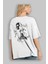 Joker 2 Arka Baskılı Beyaz Oversize T-Shirt Bisiklet Yaka Pamuk Erkek Kadın 3