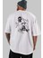 Joker 2 Arka Baskılı Beyaz Oversize T-Shirt Bisiklet Yaka Pamuk Erkek Kadın 5